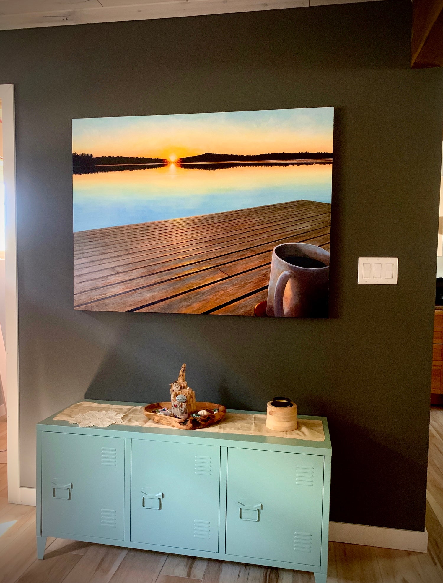 Original Artwork hung on wall done by Ontario Artist Melissa Jean
